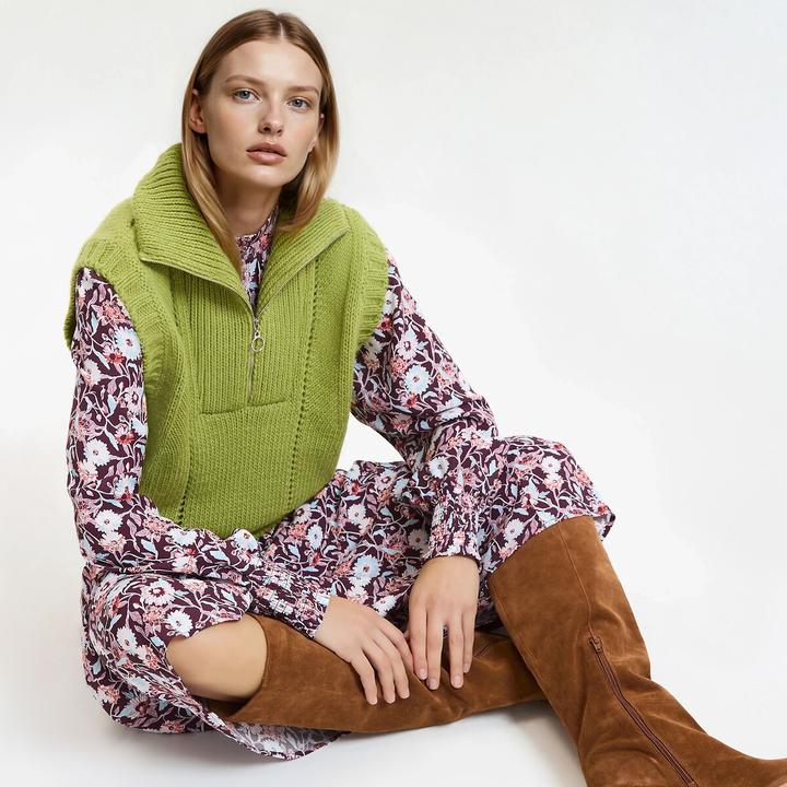 Produktbild La Redoute Collections Ärmelloser Pullover mit Trucker-Kragen (S)