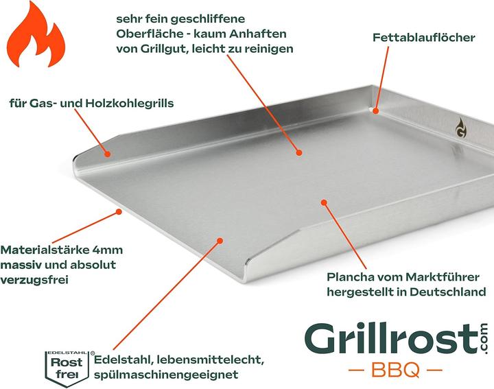 Produktbild Grillrost Grillplatte Plancha 40x30cm