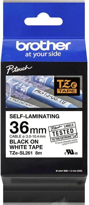 Brother Schrijfband TZe gelamineerd (4 cm, Wit)