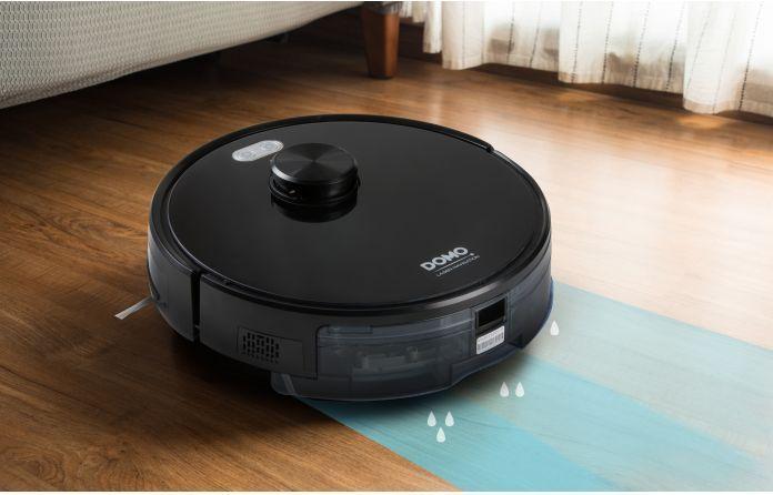 Actual product image Domo DO7298S Robot Vacuum and Mop Black App controlled, remote controlled, with wis (Vacuum mopping robot)