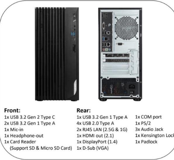 Produktbild MSI PRO DP180 14TA-457IT (Intel Core i5-14400F, 8 GB, 512 GB, GeForce RTX 3050)