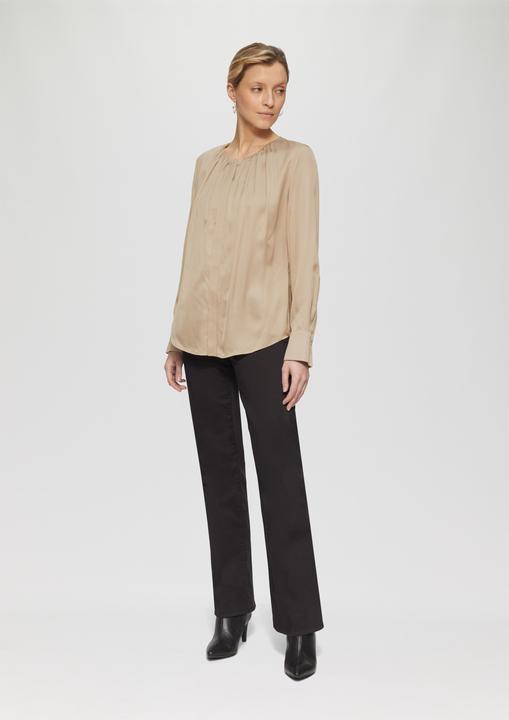 Produktbild S.Oliver Bluse Satinbluse mit Raffung und verdeckter Knopfleiste (36)