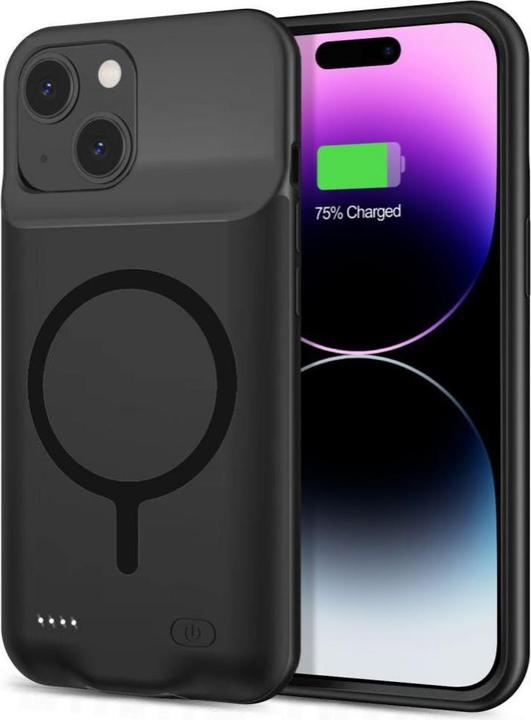 Productafbeelding Tech-Protect PowerCase hoesje voor iPhone 15 met MagSafe en 7000mAh powerbank - zwart (Apple iPhone 15)