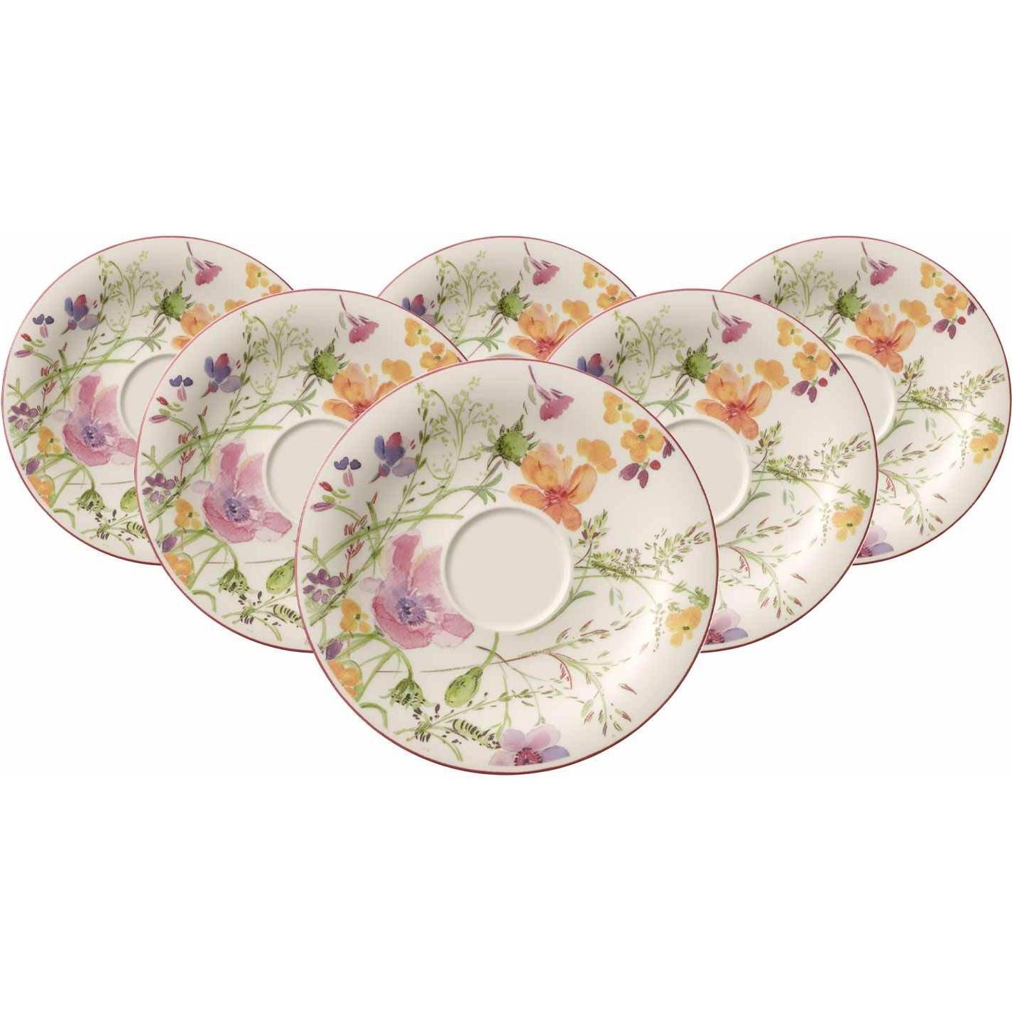 Villeroy & Boch, Tasse, Multipack Mariefleur Basic Frühstücksuntertasse - 6 Stück (6 x)