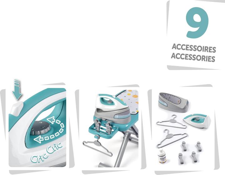 Image du produit Smoby Planche à repasser avec fer à repasser, 9 pcs.