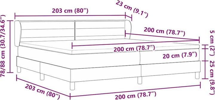 Actual product image vidaXL Boxspringbett (200 x 200 cm)