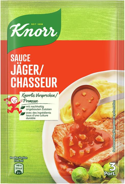 Produktbild Knorr Jäger Sauce Beutel, Gewürz Klassiker der herzhaften Küche, zum Würzen von Fleisch & Kartoffeln (30 g)
