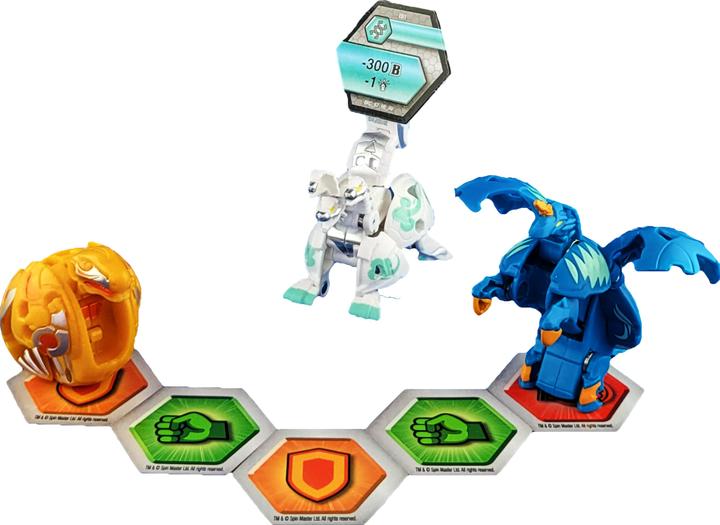 Actual product image Bakugan Evolutions' Starter Pack with 3 (Ultra Haos Howlkor, Basic Aurelus Trox, Basic Aquos Pegatri