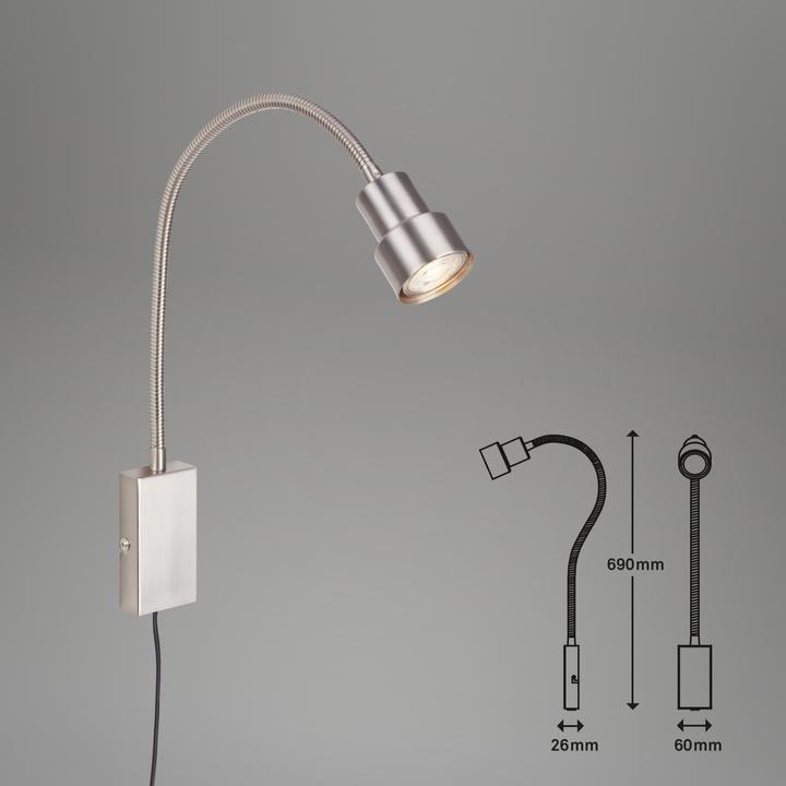 Produktbild Briloner LED Bettleuchte, matt-nickel, 1xLED/GU10/5W (400 lm, GU10)