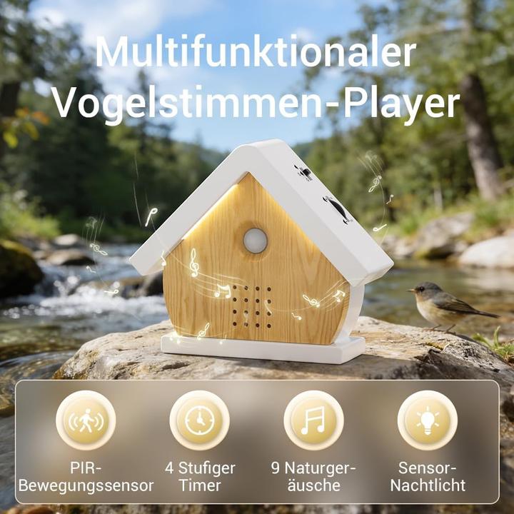 Produktbild Ousfot Vogelgezwitscher Box mit Bewegungssensor und Timerfunktion