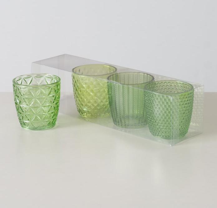 Produktbild Boltze Home Windlicht Marilu 4er Set, Grün (4 x, 7.5 x 7 x 7.5 cm)