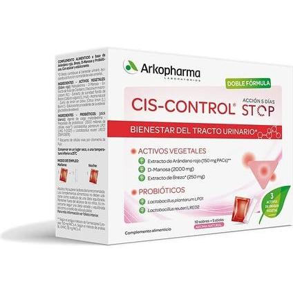 Arkopharma, Inkontinenzhygiene, Cis-Control Stop 10 Sachets + 5 Sticks (10 x)