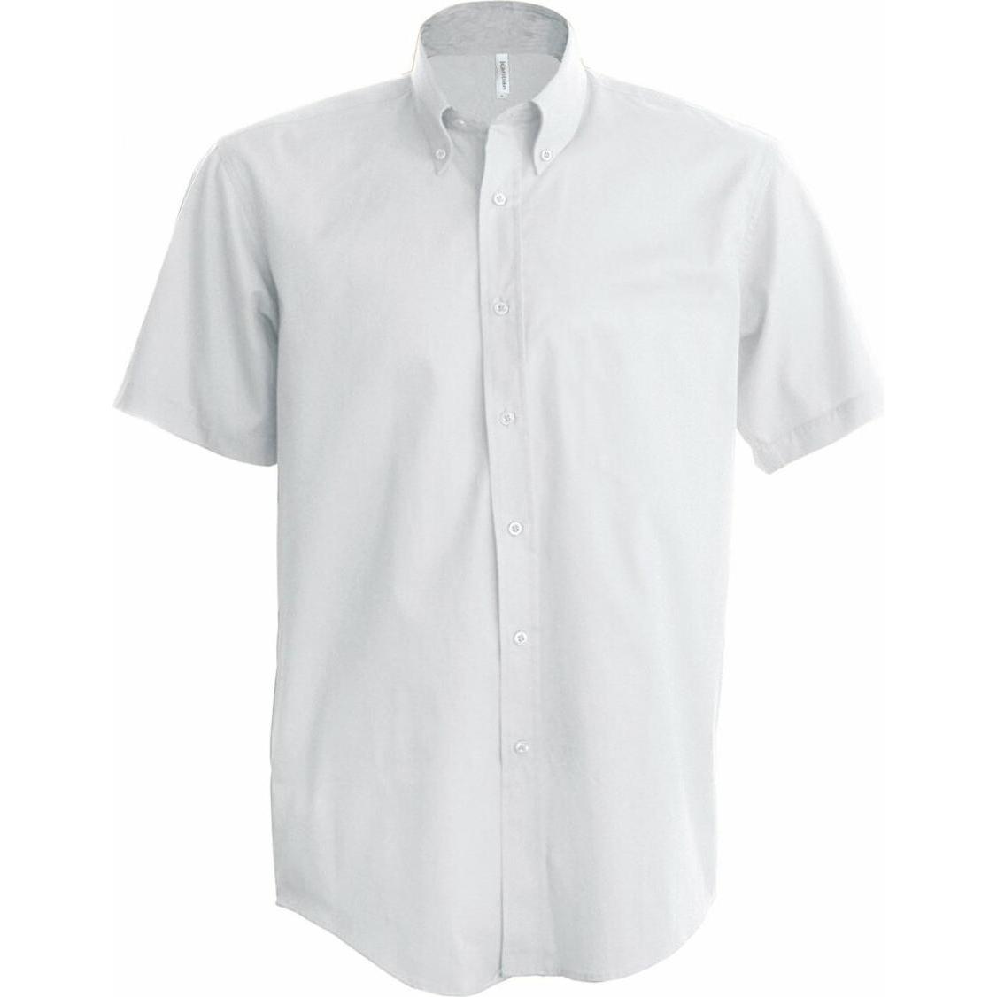 Kariban, Herren, Hemd, kurzarmhemd aus baumwolle/elastan, Weiss, (XL)