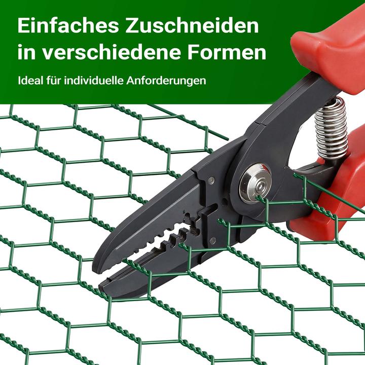 Actual product image Wiltec Green Wire Mesh 25x25mm Squares 10m Roll, 90cm Width, made of Galvanised PVC Coated Steel