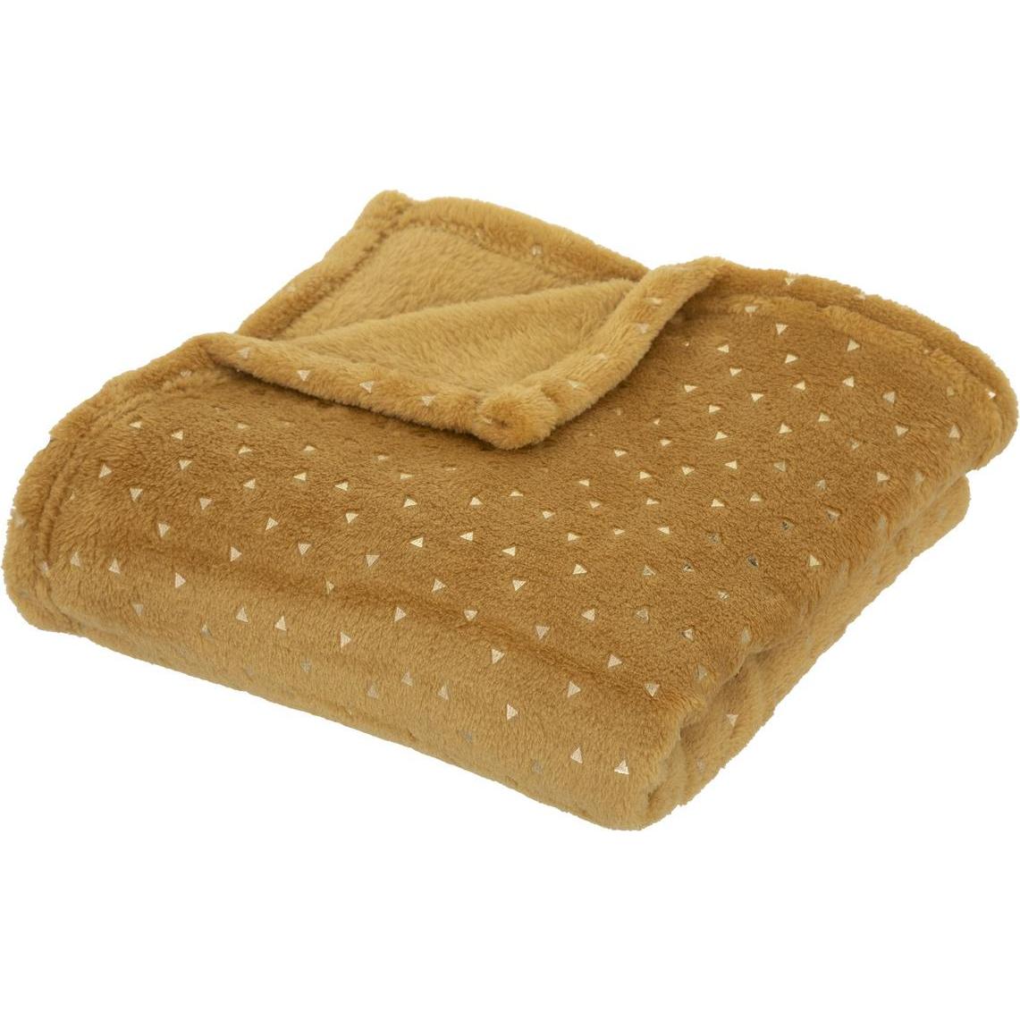 Atmosphera, Decke, Plaid Flan brlngt ocker 75x100, ocker (75 x 100 cm)