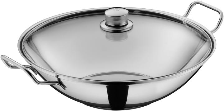 Produktbild WMF Wok Wokpfanne 36cm Taiwan Deckel Ablagegitter Party Induktion Edelstahl (36 cm, Wok Pfanne, Edelstahl)