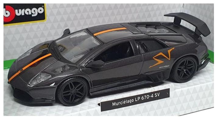 Produktbild Bburago 18-43052 Μεταλλικό κλίμακα 1:32 Official Lamporghini Murcielago LP 670-4 SV ανθρακί ή κίτριν