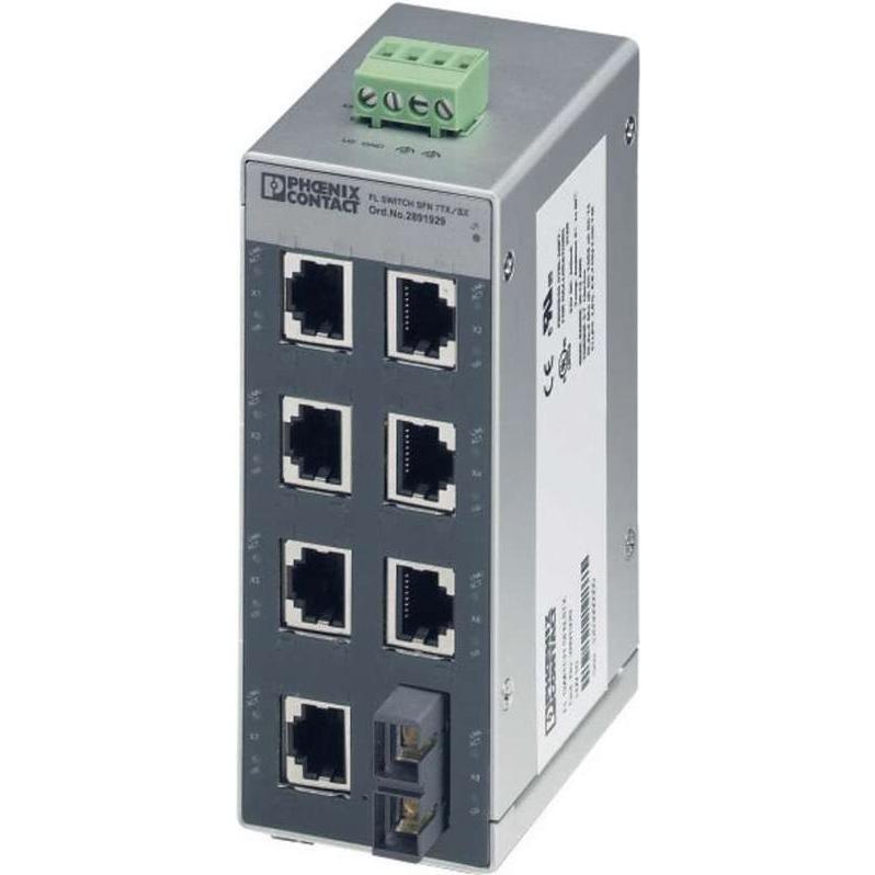 Phoenix Contact FL SWITCH SFN 7TX/FX, 7 TP-RJ 45 porte (7 porte), Switch di rete, Argento
