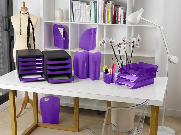 Produktbild Exacompta Schubladenbox Big Box 4 Schubladen, Schwarz / Violett (A4+)