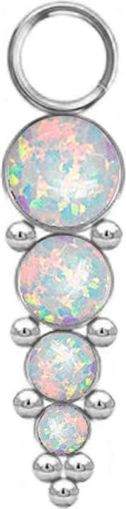 Immagine prodotto Star Piercing Anhänger silber vier Opale weiss mit Kugeln (senza ottone, Acciaio chirurgico 316L)