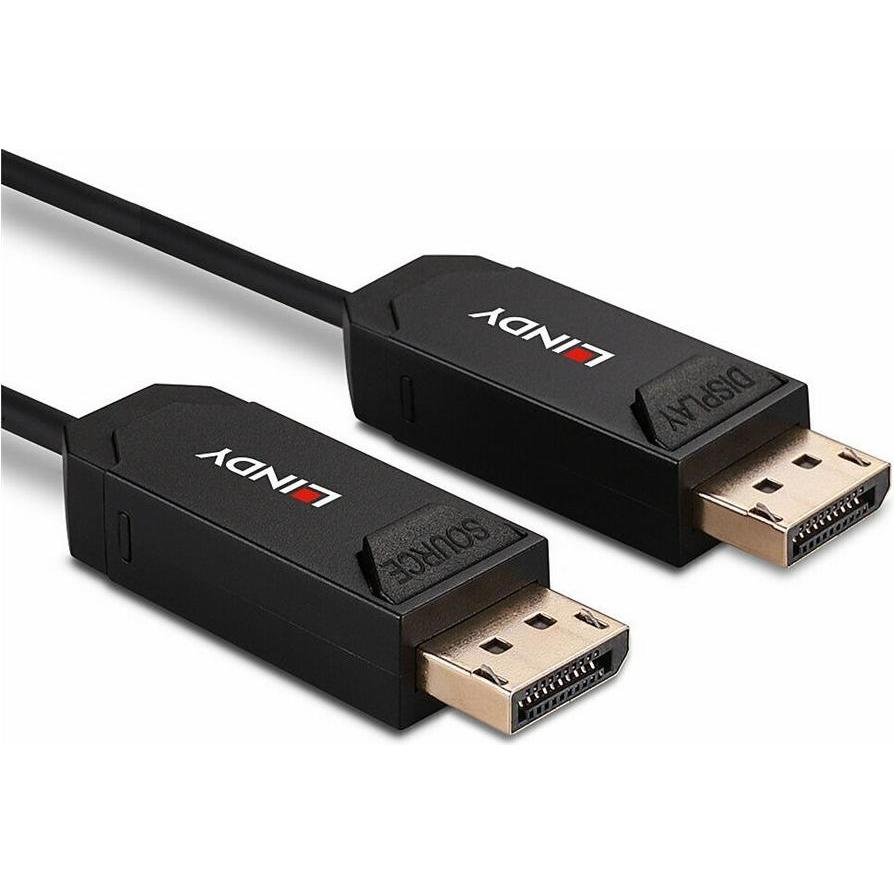Thumbnail - Lindy 30m Fibre Optic Hybrid DP 2.0 UBHR10 Kabel 40Gbps, bis 8K60 (30 m, DisplayPort), Video Kabel