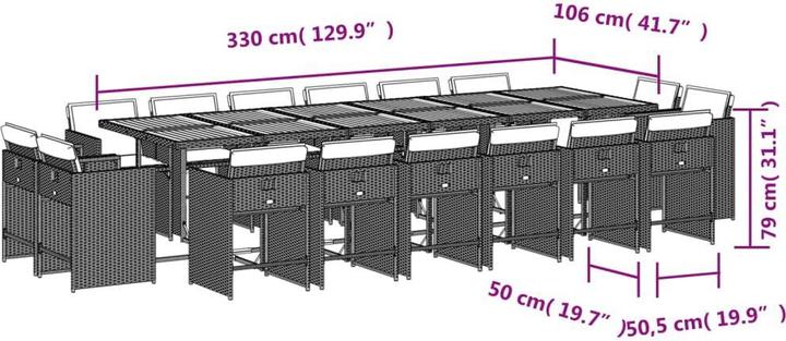 Produktbild vidaXL Garten Essgruppe