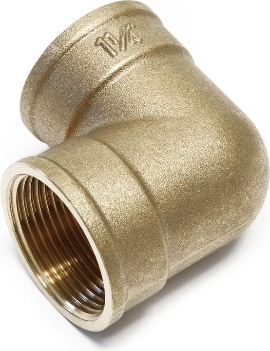 Actual product image Wiltec Brass 90 Degree Elbow Fitting with Two Female Threads 39.59mm (1 1/4") to Connect Pipes and Lin