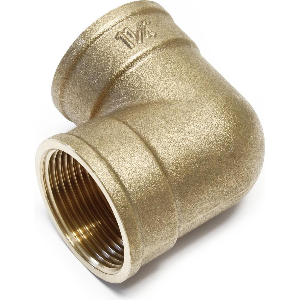 Thumbnail - Wiltec, Zubehör Sanitärinstallation, Messing Winkel 90° 2x 39,59mm (1 1/4") IG Rohrverbinder Gartenbau Garten