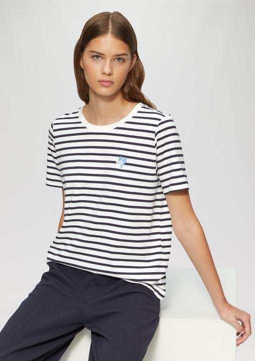 Produktbild S.Oliver T-Shirt Gestreiftes T-Shirt im Relaxed Fit mit Herz-Stickerei (42)