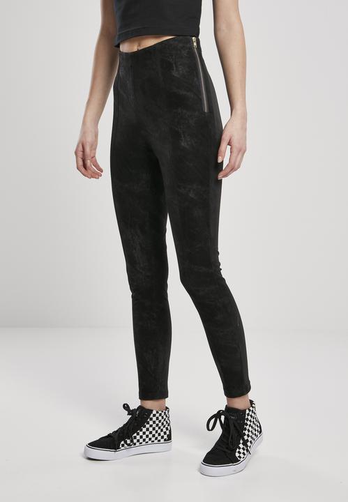 Actual product image Urban Classics Ladies Washed Synthetic Leather Pants (S)