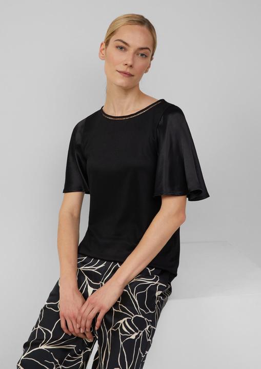 Immagine prodotto S.Oliver T-Shirt Viskose-T-Shirt mit Rundhalsausschnitt und Satin-Ärmeln (34)