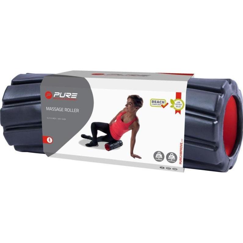 Pure, Rullo miofasciale + Pallina massaggiante, Pure2Improve WAŁEK ROLLER DO ĆWICZEŃ 36x14CM MEDIUM CZARNY 2 IMPROVE
