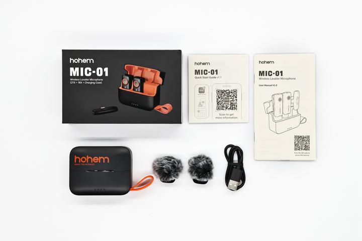 Actual product image Hohem MIC-01 (1TX + 1RX) - Lightning (black)