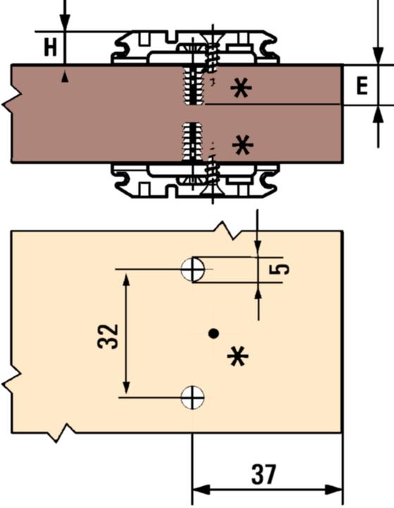 Actual product image Blum Plaques de montage cruciforme CLIP montage sur cloison