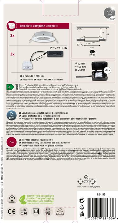 Produktbild Paulmann Einbauleuchte Nova Set (505 lm)