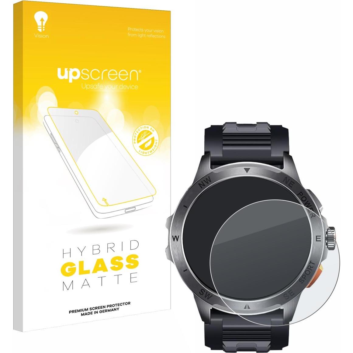 upscreen Schutzglas Schutzfolie Displayschutz Display Schutz Glas Folie matt, Smartwatch Schutzfolie, Schwarz