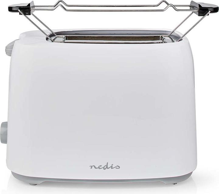 Actual product image Nedis Toaster 2 Slots Browning levels: 7 Defrost feature Bun rack White