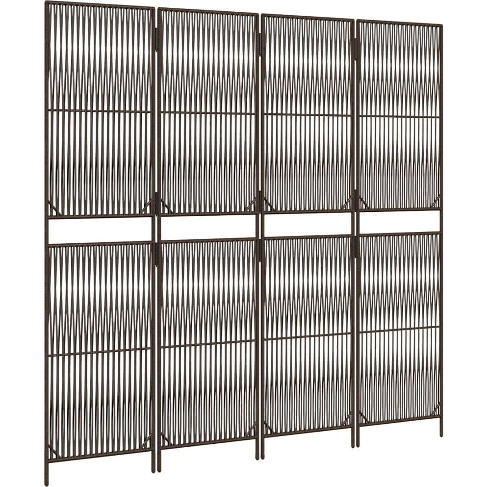 VidaXL, Paravent + Raumteiler, Paravent 4-tlg. Braun Poly Rattan,Farbe: Braun,Material: Poly