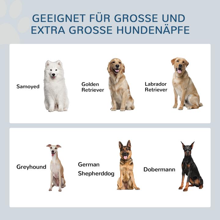 Produktbild PawHut Hundenapf MDF, Stahl Weiss (2 l)