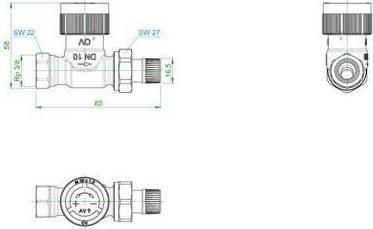Produktbild Oventrop OV Thermostatventil Baureihe AV 9 M 30x1,5, PN 10, Durchgang DN 10