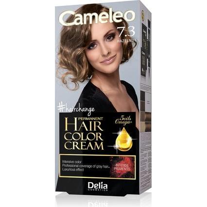 Delia Cosmetics, Haarfarbe, Cameleo Permanente Haarfarbcreme Haselnuss Intensive Farbe & Schutz 5 Öle + Omega Plus Säure...