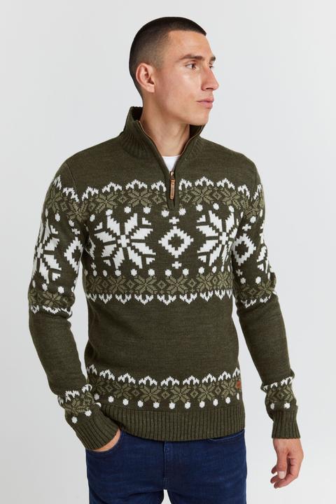 Actual product image Solid Norwin Men's Jumper Chunky Knit Pullover Troyer (XL)