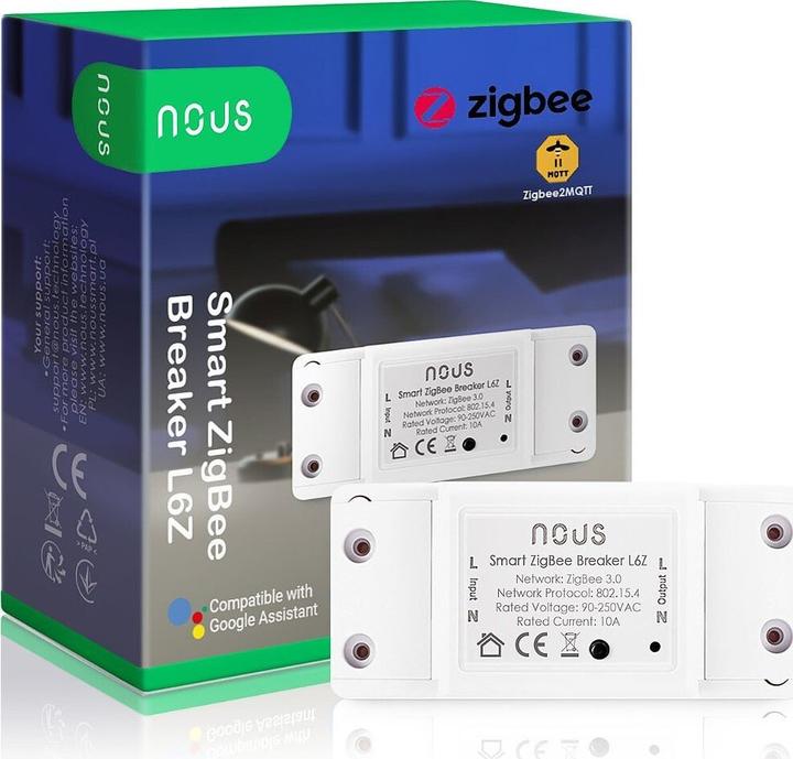 Actual product image Nous L6 switching actuator ZigBee 1 channel / 10A / for false ceiling (Switch actuator)