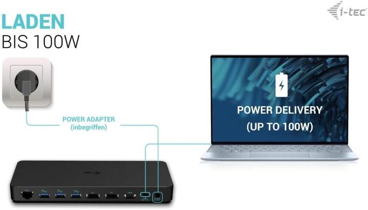 Image du produit i-tec USB-C Triple 4K Display Docking Station (USB-C, 9 ports)