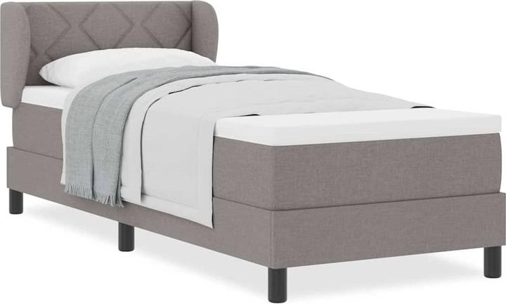 Actual product image VidaXL Box spring bed with mattress fabric taupe (80 x 200 cm)