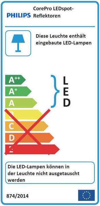 Energielabel Philips Professional CorePro LEDspot (E14, 4.30 W, 320 lm, 1 x, F)