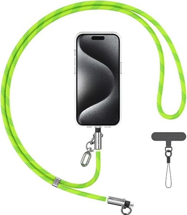 Produktbild Usams Smycz do telefonu z kablem do ładowania SJ745 60W USB-C do USB-C 1.2m zielony (1.20 m, 60 W)