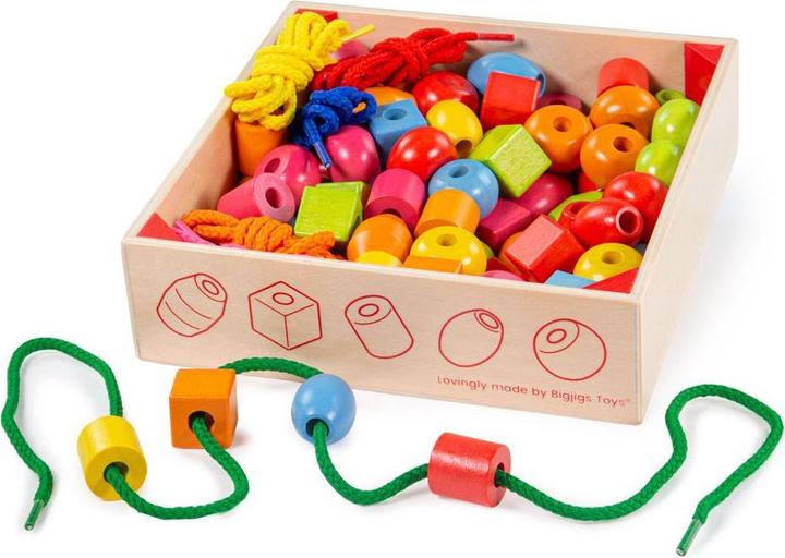 Produktbild Bigjigs Holzperlen im Topf