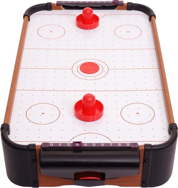 Actual product image Mendler Mini Air Hockey, table game air hockey including accessories, wood 56x30x10cm