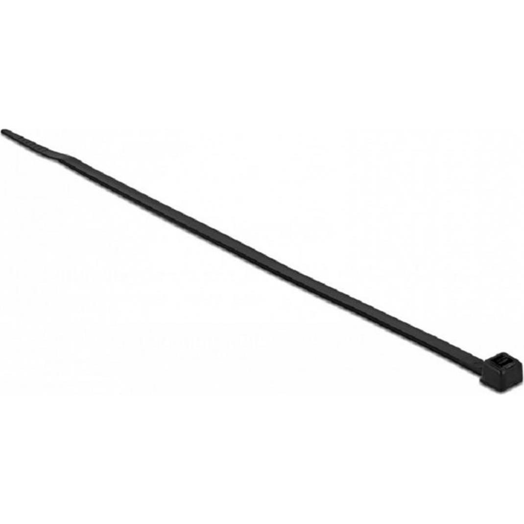 Delock, Kabelbinder, Kabelbinder hitzebeständig L 380 x B 4,8 mm schwarz 100 Stück (Klettkabelbinder, 380 mm, 100 Stk.)